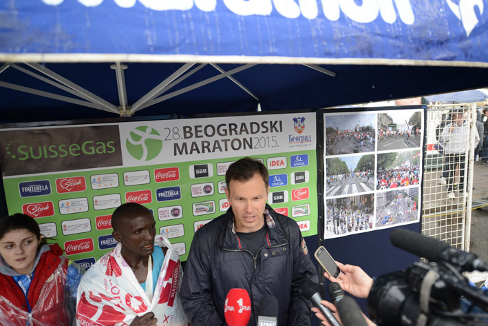 Sinisa Mali daje izjavu na 28. Beogradskom maratonu
