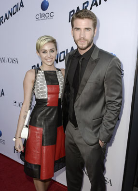 Miley Cyrus Liam hemsworth Paranoia Premiere