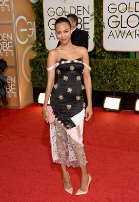Zoe Saldana – 71st Annual Golden Globe Awards