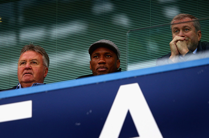 Hiddink Drogba Abramovich