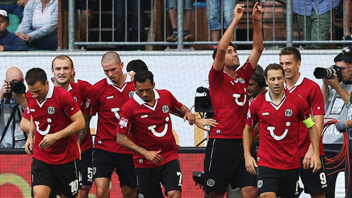 Hannover 96 celebrated Karim Haggui goal