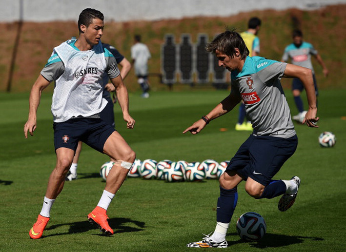 Cristiano Ronaldo Fabio Coentrao trening