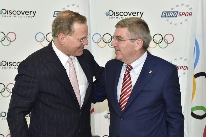 David Zaslav CEO Discovery Communications i Thomas Bach predsednik MOK
