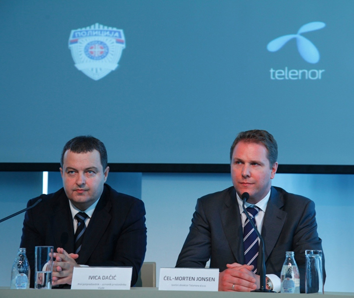 Ivica Dacic i Cel Morten Jonsen u Telenoru