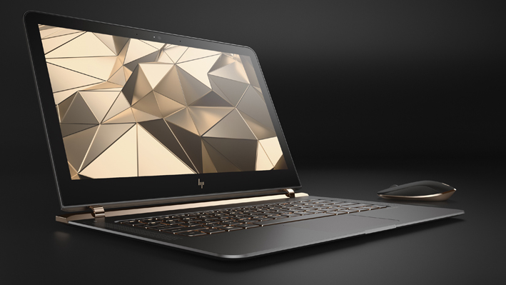 HP Spectre 13.3 right facing paired with wireless mouse