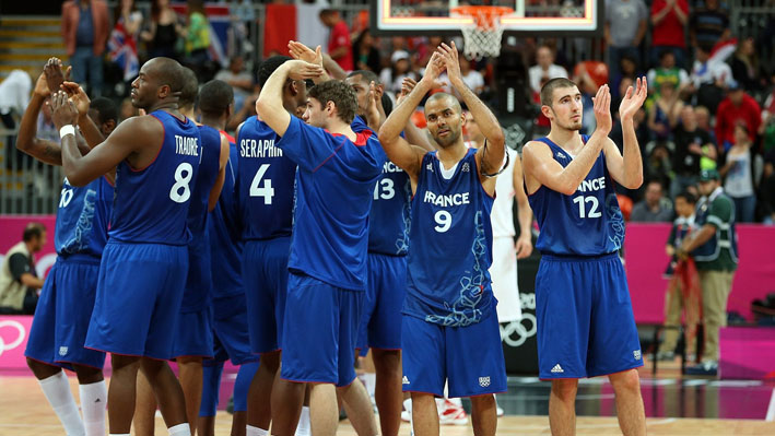 Tony Parker of France and team