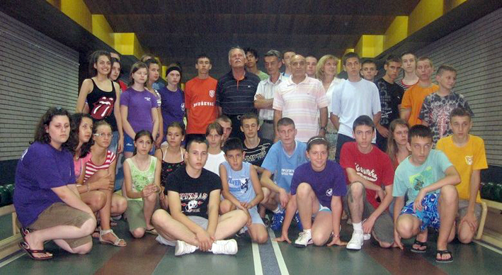 Dane Korica i Uros Dragojlovic sa ucesnicima kampa talenata 2011