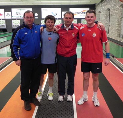 kvartet Sporta iz Podbrezove menadzer Pavol Kinel Ceh trener Ponjavic i Zavarko