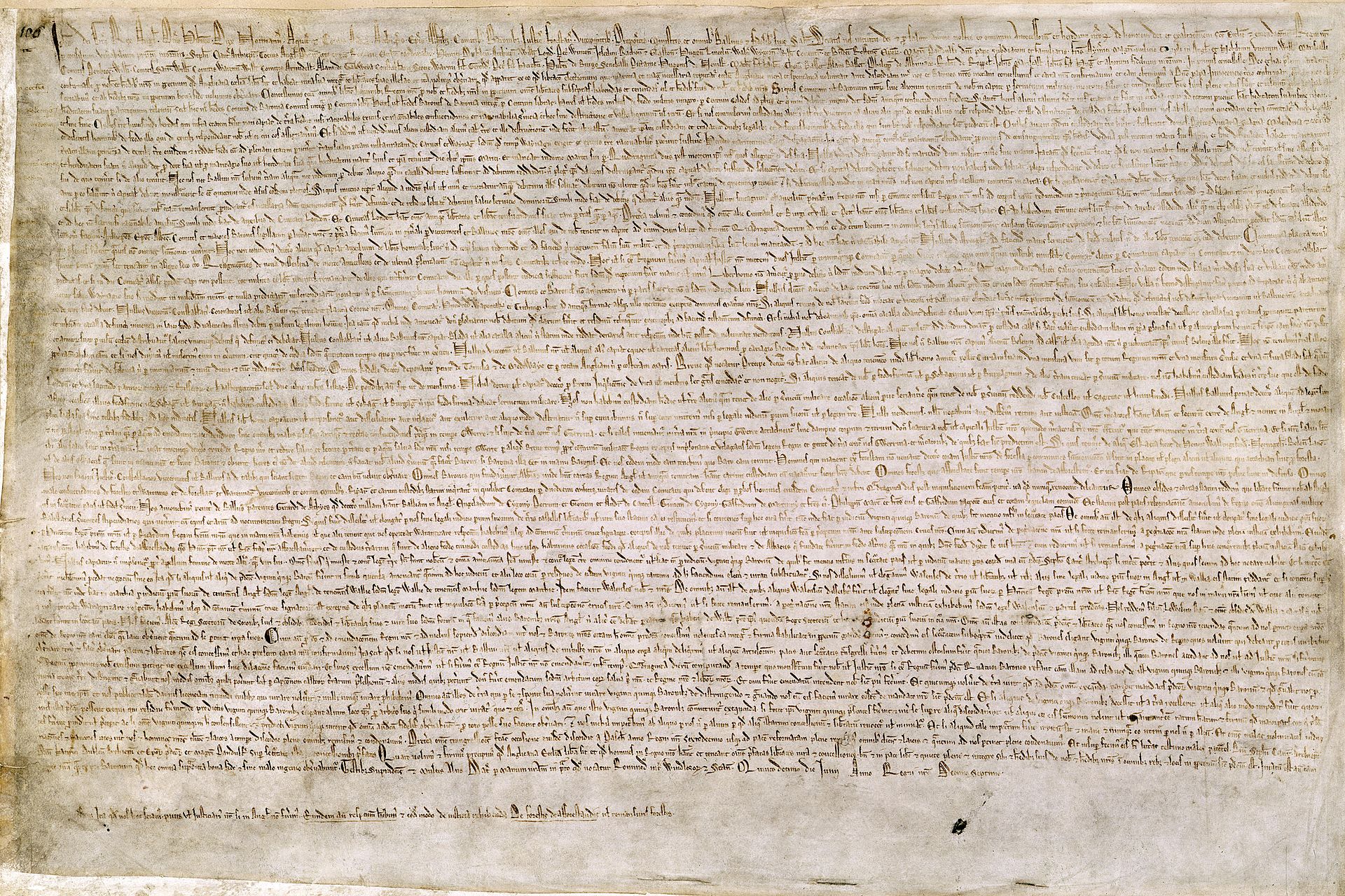 Magna Carta British Library Cotton MS Augustus II.106