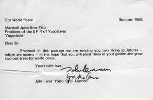 Lenon_i_Yoko_poruka_Titu_1969