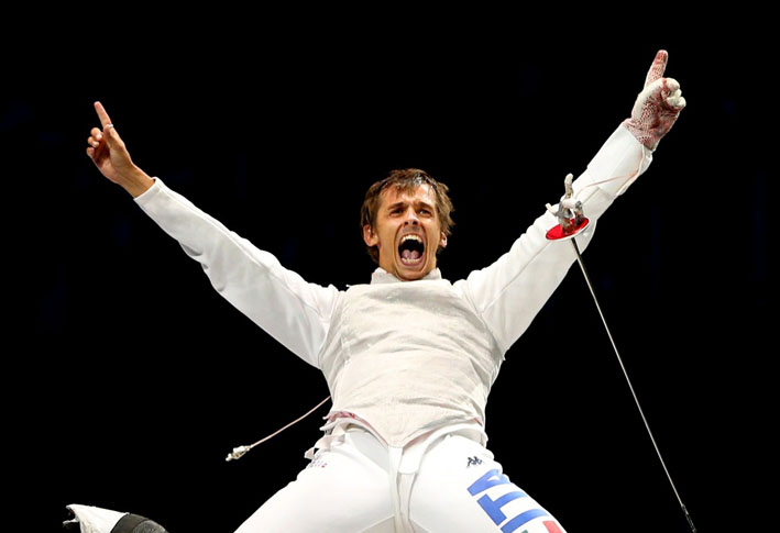 Andrea Baldini of Italy wins Fencing gold