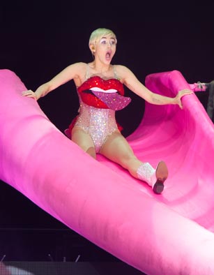 Miley Cyrus Performing Her Bangerz Tour in Lyon