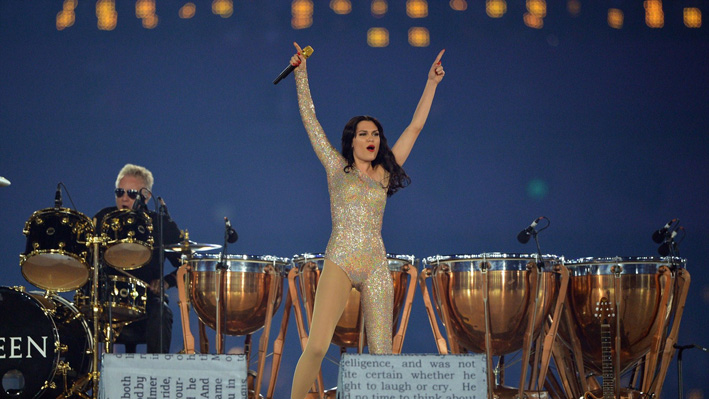 Jessie J and Roger Taylor rock the Olympic Stadium