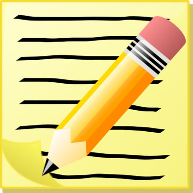 Notepad With Text And Pencil clip art