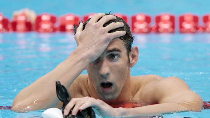 Michael Phelps after the men's 400m Individual Medley