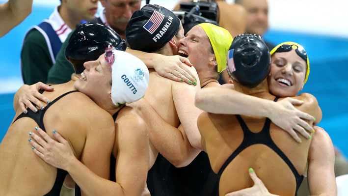 USA and Australian swimmers