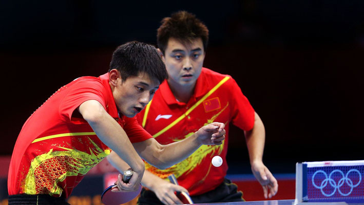 Zhang Jike and Wang Hao of China
