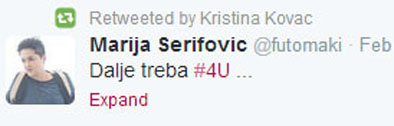 Marija Serifovic dala podrsku 4U