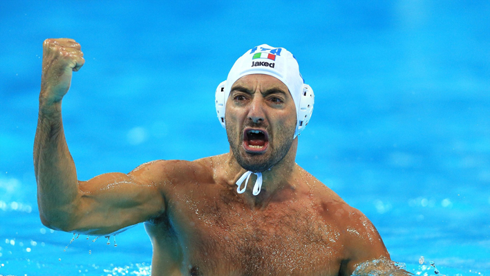 Maurizio Felugo of Italy celebrates a goal