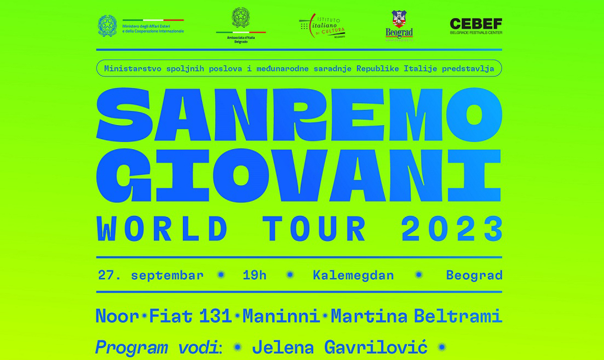 SANREMO GIOVANI WORLD TOUR 2023 u Beogradu 27. septembra