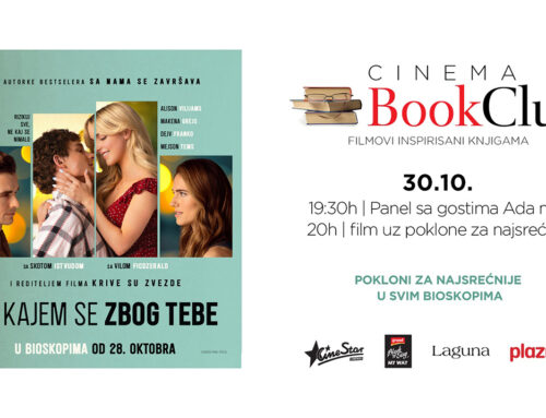Najnoviji Cinema Book Club uz blokbaster  „Ne kajem se zbog tebe“ u CineStar bioskopima