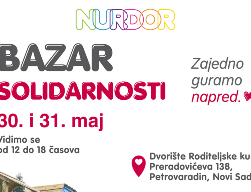 NURDOR Bazaru solidarnosti 30. i 31. maja, u dvorištu NURDOR Roditeljske kuće u Novom Sadu