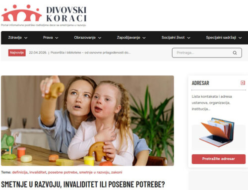 Osnovan prvi portal informativne podrške roditeljima dece sa smetnjama u razvoju- Divovski koraci